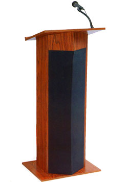 Wooden Podium with Microphone rental NYC